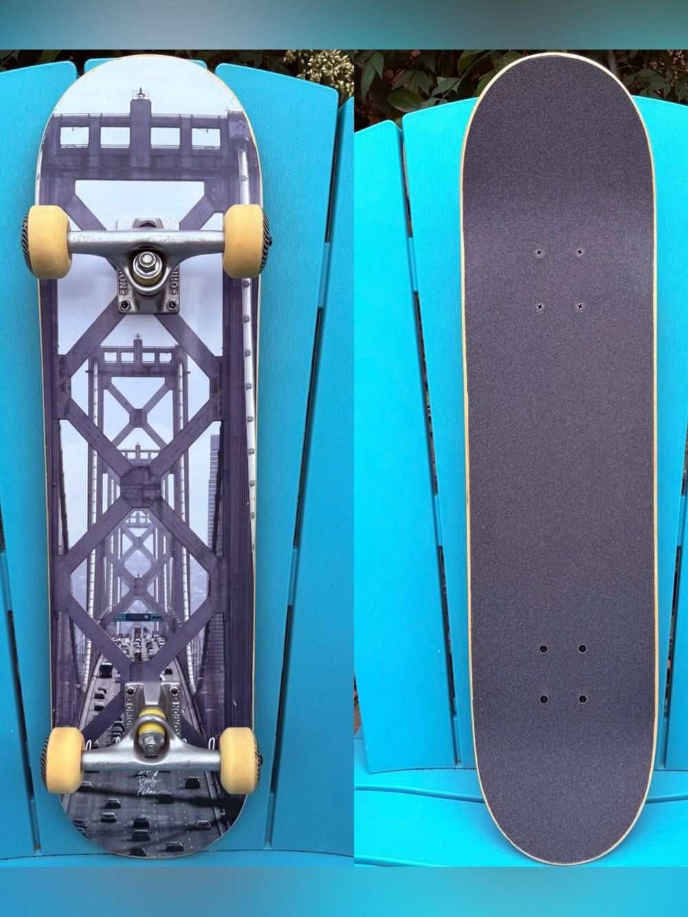 SF Skate Club Oakland Bay Bridge Complete Skateboard 7.75” Vintage Orion Trucks